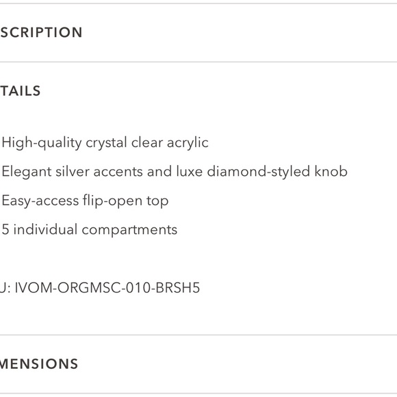 Diamond Collection Acrylic Makeup Brush Organizer - 5 Slots - Picture 5 of 6